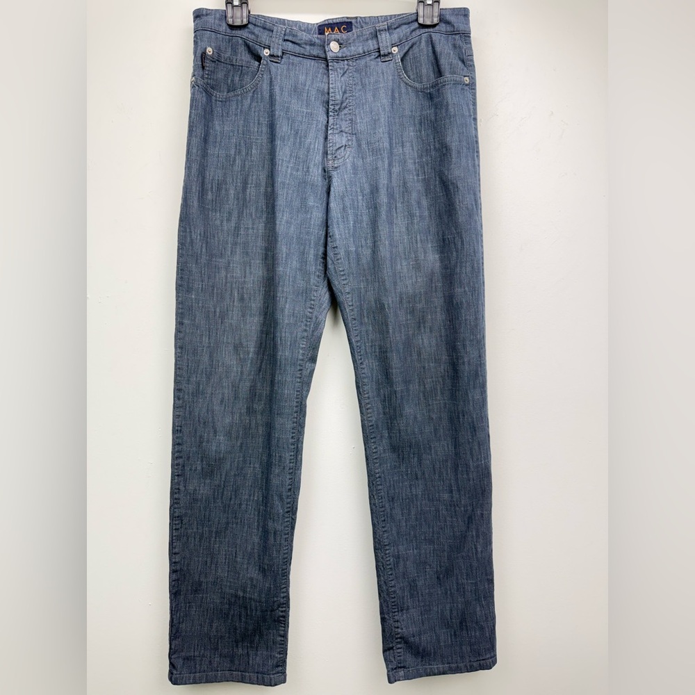 MAC size 36x34 Men’s Slate Blue Marled Chambray Denim Straight Leg Jeans
